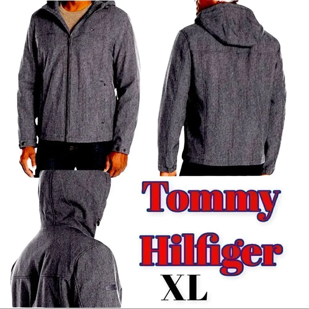 Tommy Hilfiger mens Soft Shell Sherpa Lined Performance Grey XL EUC